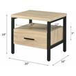 ACME Yawan Wooden Accent Table with Storage in Oak and Black