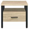 ACME Yawan Wooden Accent Table with Storage in Oak and Black