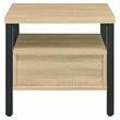 ACME Yawan Wooden Accent Table with Storage in Oak and Black