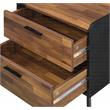 ACME Jiranty Wooden Accent Table with 2 Storage Drawers in Walnut and Black
