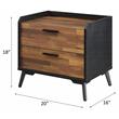 ACME Jiranty Wooden Accent Table with 2 Storage Drawers in Walnut and Black