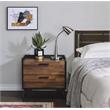 ACME Jiranty Wooden Accent Table with 2 Storage Drawers in Walnut and Black