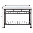 ACME Freyja Kitchen Island with Metal Shelves in White and Gray