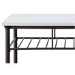 ACME Freyja Kitchen Island with Metal Shelves in White and Gray