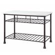 ACME Freyja Kitchen Island with Metal Shelves in White and Gray