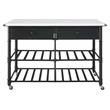 ACME Emery Artificial Stone Top 2-Drawer Kitchen Island in White and Gray