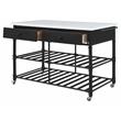 ACME Emery Artificial Stone Top 2-Drawer Kitchen Island in White and Gray