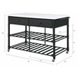 ACME Emery Artificial Stone Top 2-Drawer Kitchen Island in White and Gray