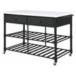ACME Emery Artificial Stone Top 2-Drawer Kitchen Island in White and Gray