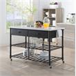 ACME Emery Artificial Stone Top 2-Drawer Kitchen Island in White and Gray