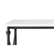 ACME Brahm Artificial Stone Top Metal Kitchen Island in White and Gray