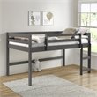 ACME Lara Twin Wooden Loft Bed with Guard Rail and Reversible Ladder in Gray