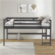 ACME Lara Twin Wooden Loft Bed with Guard Rail and Reversible Ladder in Gray