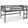 ACME Lara Twin Wooden Loft Bed with Guard Rail and Reversible Ladder in Gray