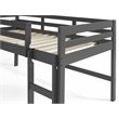 ACME Lara Twin Wooden Loft Bed with Guard Rail and Reversible Ladder in Gray