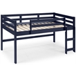 ACME Lara Twin Wooden Loft Bed with Guard Rail and Ladder in Navy Blue