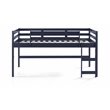 ACME Lara Twin Wooden Loft Bed with Guard Rail and Ladder in Navy Blue