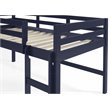 ACME Lara Twin Wooden Loft Bed with Guard Rail and Ladder in Navy Blue