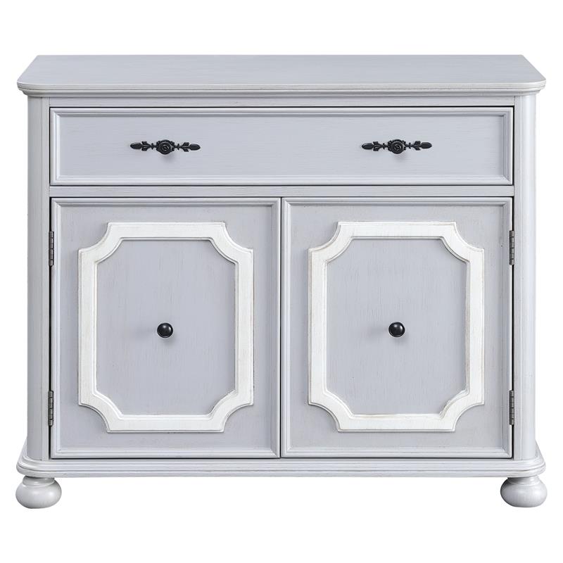 ACME Enyin Wooden Rectangular 1-Drawer Storage Cabinet with Double Door in Gray