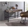 ACME Disho Wooden Writing Desk with USB Port in Light Weathered Oak and Black