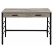 ACME Disho Wooden Writing Desk with USB Port in Light Weathered Oak and Black