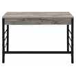 ACME Disho Wooden Writing Desk with USB Port in Light Weathered Oak and Black
