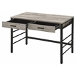 ACME Disho Wooden Writing Desk with USB Port in Light Weathered Oak and Black