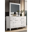 ACME Chelsie Vertical Rectangular Beveled Dresser Mirror in White Wood