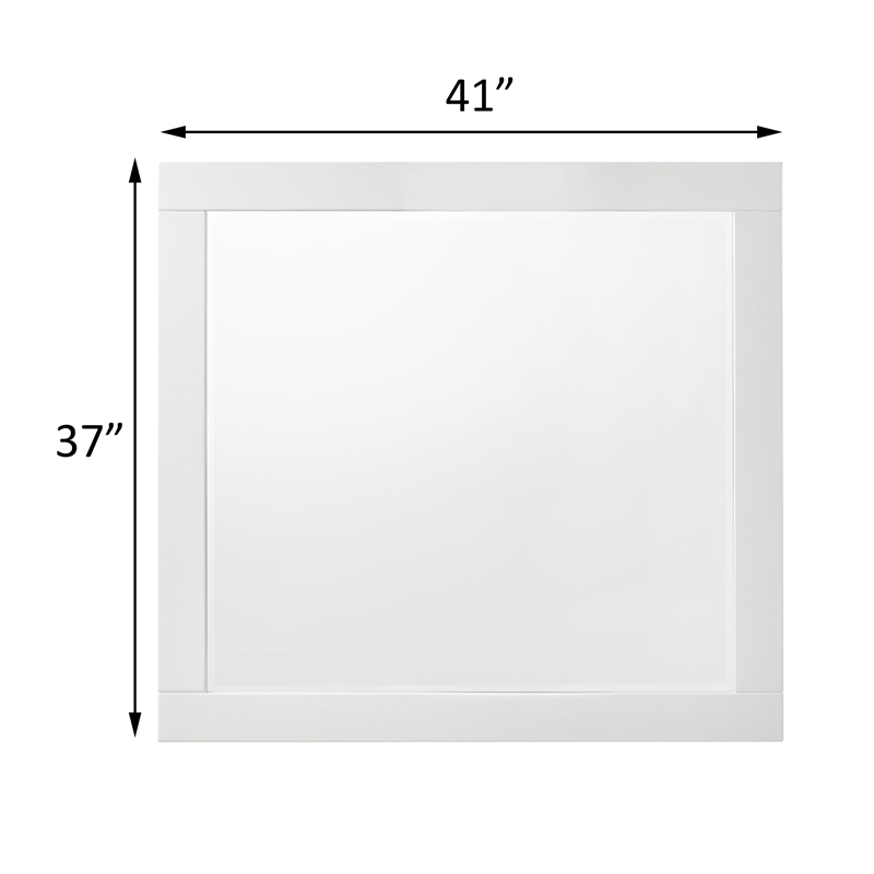 ACME Chelsie Vertical Rectangular Beveled Dresser Mirror in White Wood