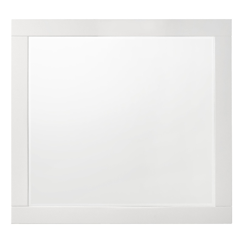 ACME Chelsie Vertical Rectangular Beveled Dresser Mirror in White Wood