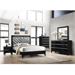 ACME Chelsie Wooden Rectangular Frame Mirror with Beveled Edge in Black