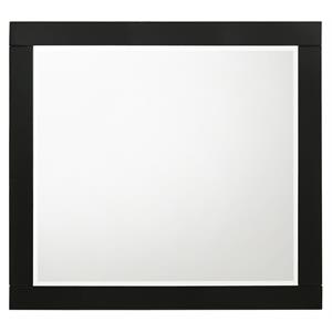 ACME Chelsie Wooden Rectangular Frame Mirror with Beveled Edge in Black