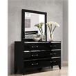 ACME Chelsie Wooden Rectangular Frame Mirror with Beveled Edge in Black
