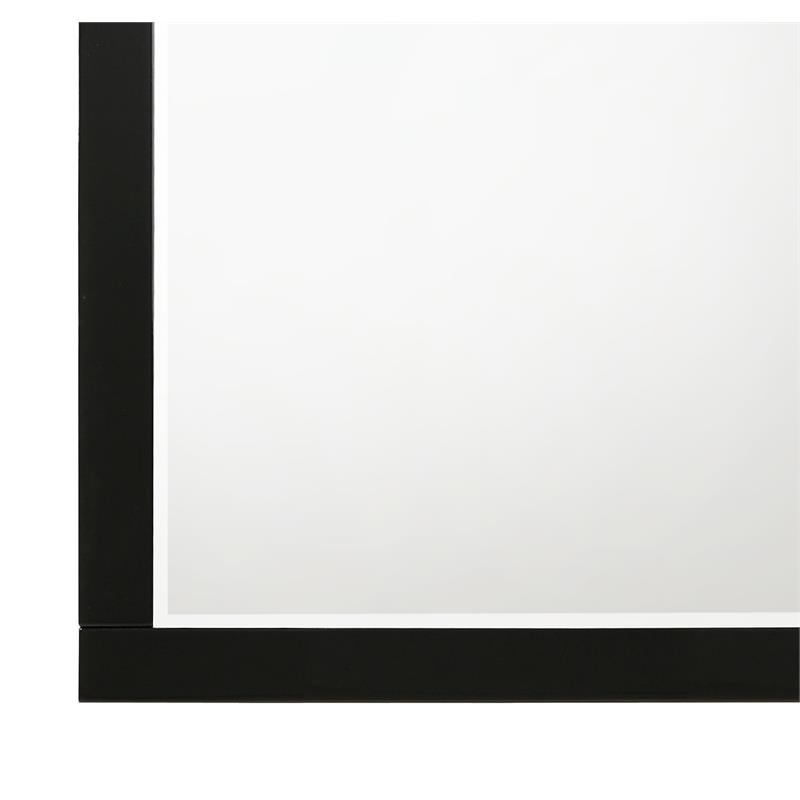 ACME Chelsie Wooden Rectangular Frame Mirror with Beveled Edge in Black