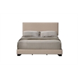 ACME Leandros Fabric Upholstered Queen Panel Bed with Nailhead Trim in Beige