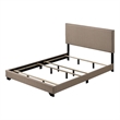 ACME Leandros Fabric Upholstered Queen Panel Bed with Nailhead Trim in Beige