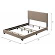 ACME Leandros Fabric Upholstered Queen Panel Bed with Nailhead Trim in Beige