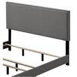 ACME Leandros Fabric Upholstered Queen Bed with Nailhead Trim in Light Gray