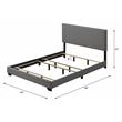 ACME Leandros Fabric Upholstered Queen Bed with Nailhead Trim in Light Gray
