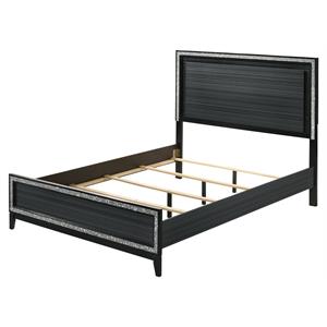 ACME Haiden Wooden Eastern King Bed with LED Lighting in Weathered Black