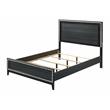 ACME Haiden Wooden Queen Panel Bed with LED in Weathered Black Finish