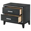 ACME Haiden Wooden 2-Drawer Nightstand with Silver Trim in Weathered Black
