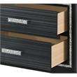 ACME Haiden Wooden 2-Drawer Nightstand with Silver Trim in Weathered Black