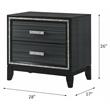 ACME Haiden Wooden 2-Drawer Nightstand with Silver Trim in Weathered Black