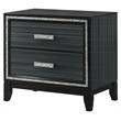 ACME Haiden Wooden 2-Drawer Nightstand with Silver Trim in Weathered Black
