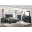 ACME Haiden Wooden 2-Drawer Nightstand with Silver Trim in Weathered Black