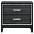 ACME Haiden Wooden 2-Drawer Nightstand with Silver Trim in Weathered Black