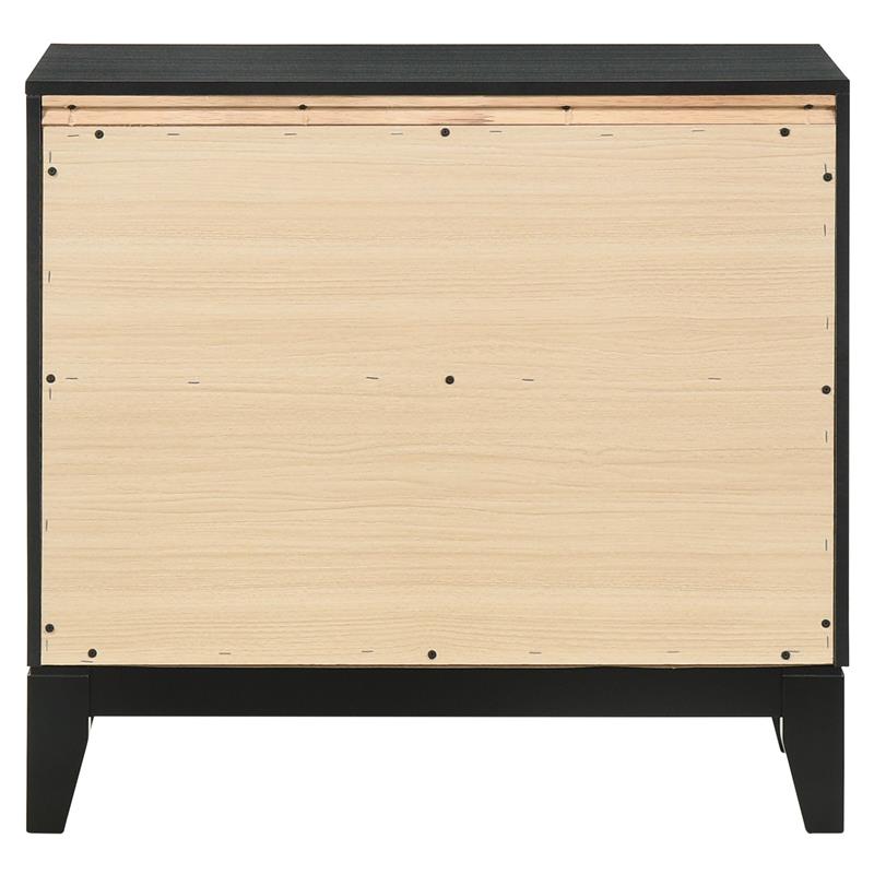 ACME Haiden Wooden 2-Drawer Nightstand with Silver Trim in Weathered Black