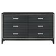 ACME Haiden 6 Drawers Wooden Dresser with Silver Accent Trim in Weathered Black