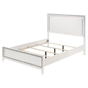 ACME Haiden Wooden Eastern King Bed with LED Lighting in White